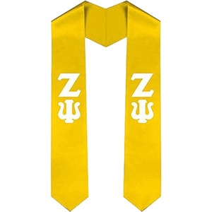 Zeta Psi Greek Lettered Graduation Sash Stole(Gold)