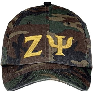Zeta Psi Lettered Camouflage Hat Military Camo