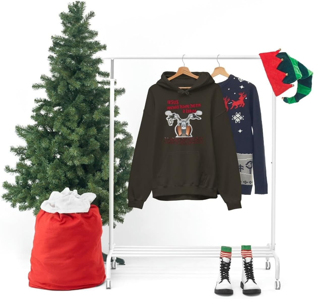 image:imageJesus Would Have Been A Biker Christian Hoodie SweatshirtDark Chocolate