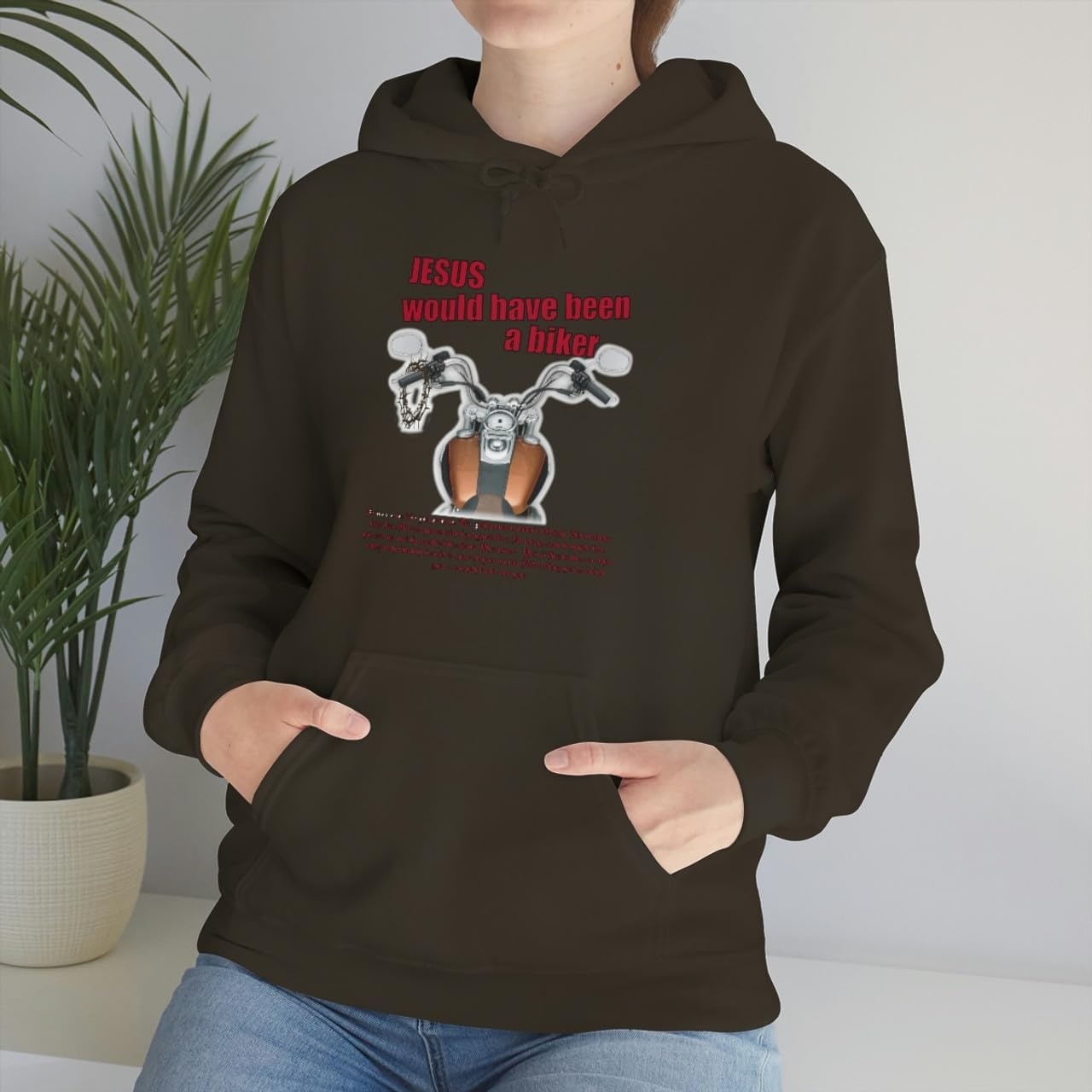 image:imageJesus Would Have Been A Biker Christian Hoodie SweatshirtDark Chocolate