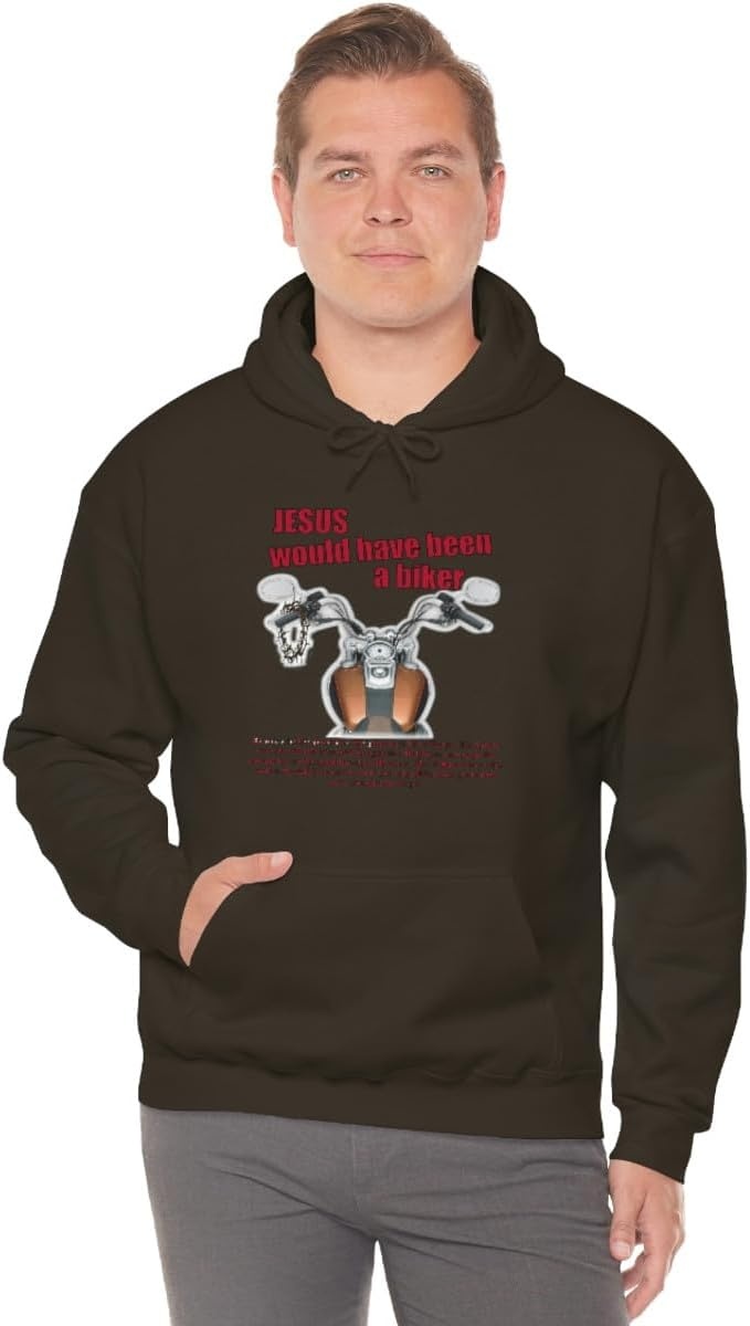 image:imageJesus Would Have Been A Biker Christian Hoodie SweatshirtDark Chocolate