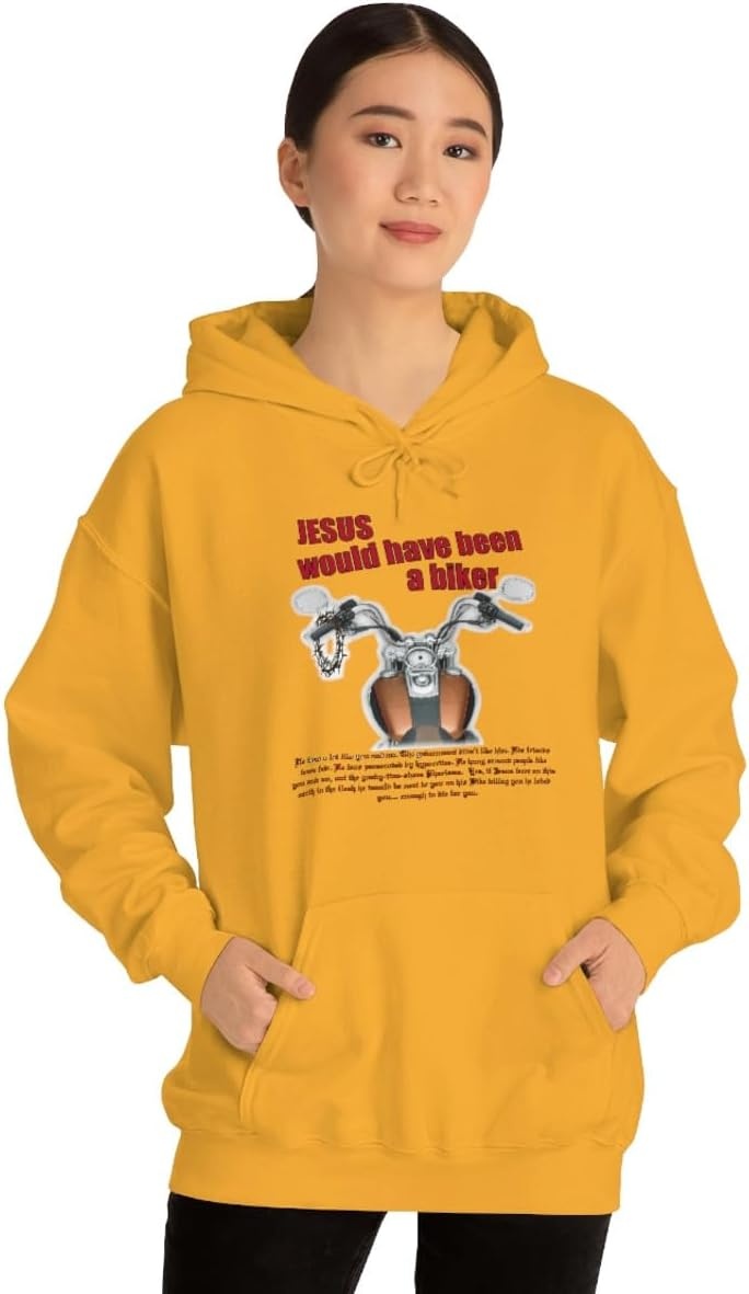 image:imageJesus Would Have Been A Biker Christian Hoodie SweatshirtGold