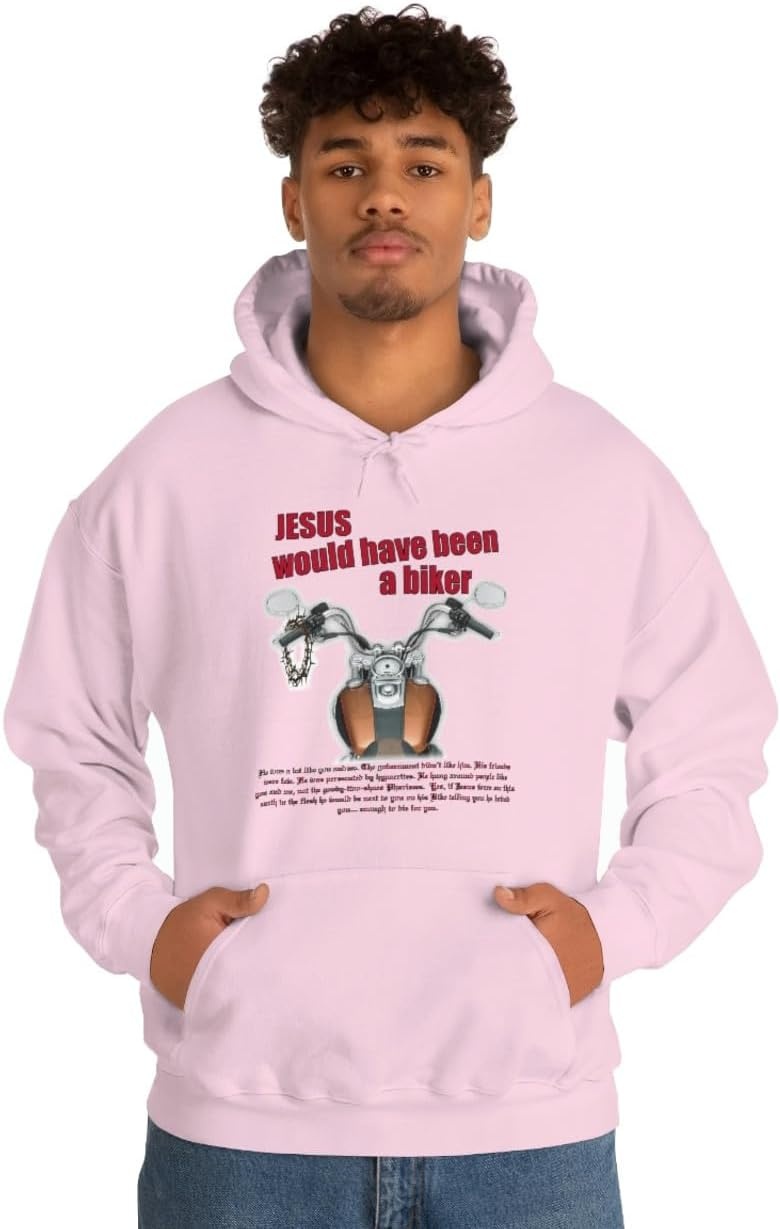 image:imageJesus Would Have Been A Biker Christian Hoodie SweatshirtLight Pink