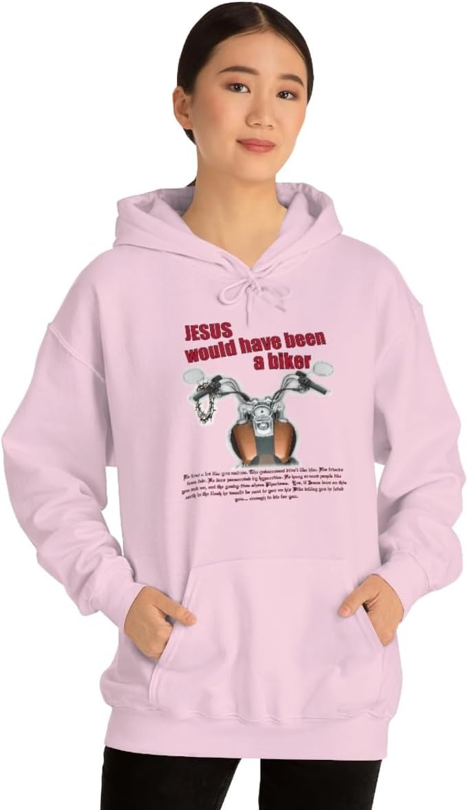 image:imageJesus Would Have Been A Biker Christian Hoodie SweatshirtLight Pink