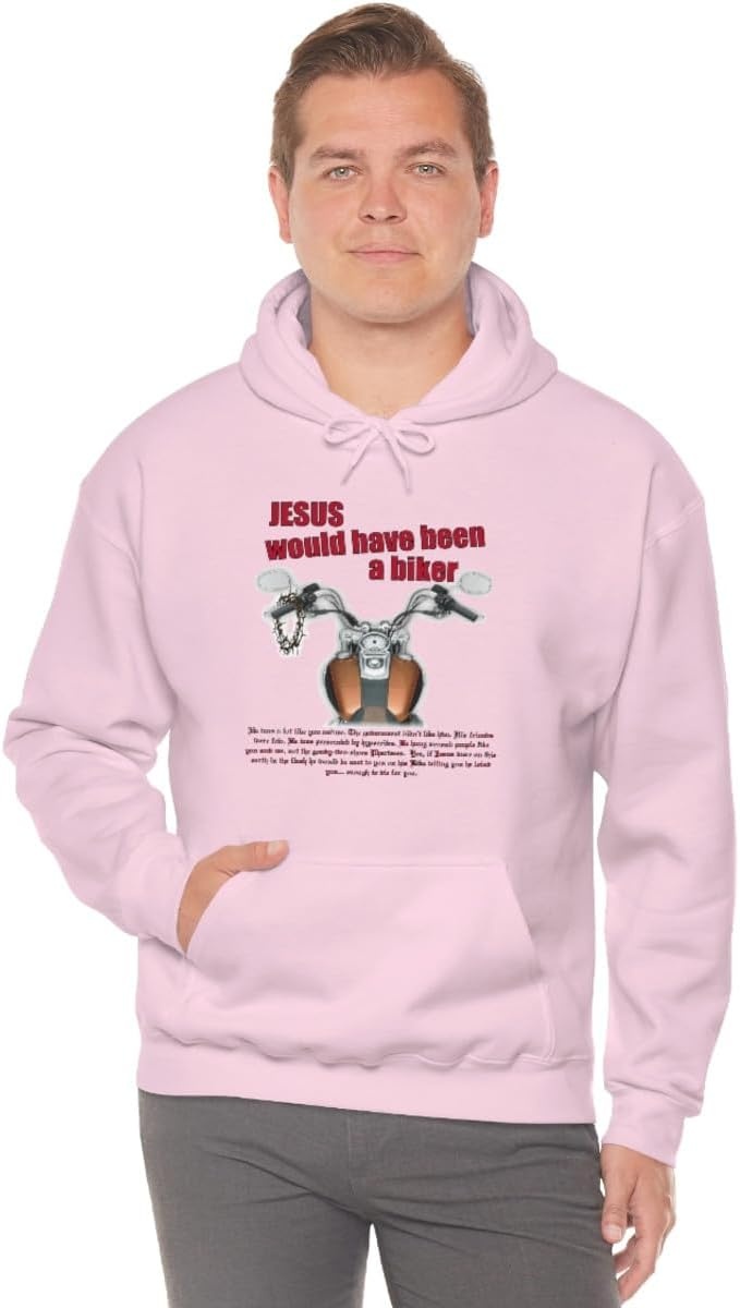 image:imageJesus Would Have Been A Biker Christian Hoodie SweatshirtLight Pink
