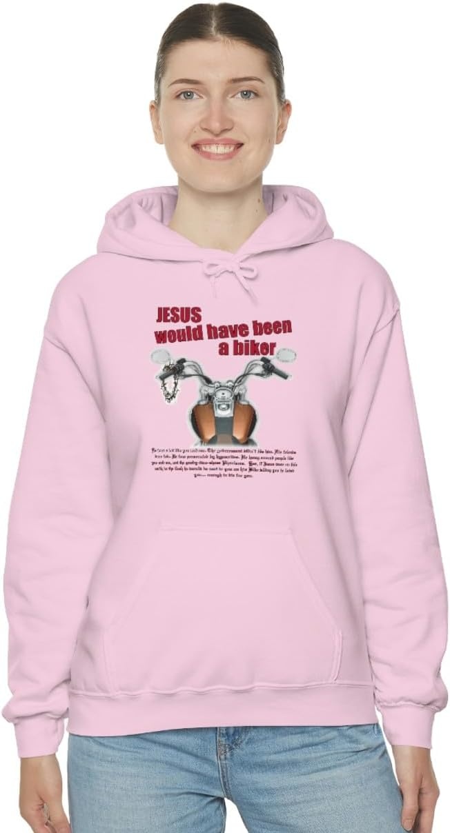 image:imageJesus Would Have Been A Biker Christian Hoodie SweatshirtLight Pink
