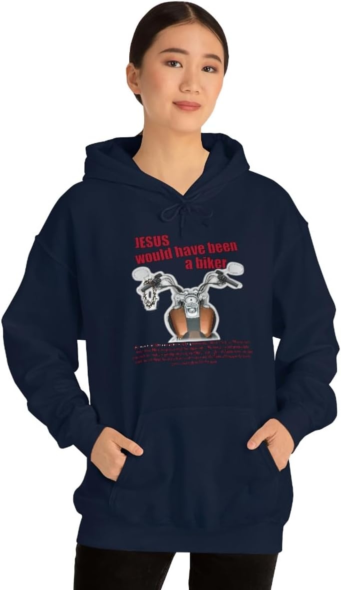 image:imageJesus Would Have Been A Biker Christian Hoodie SweatshirtNavy