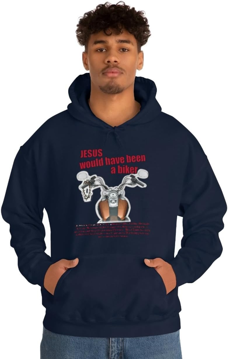 image:imageJesus Would Have Been A Biker Christian Hoodie SweatshirtNavy