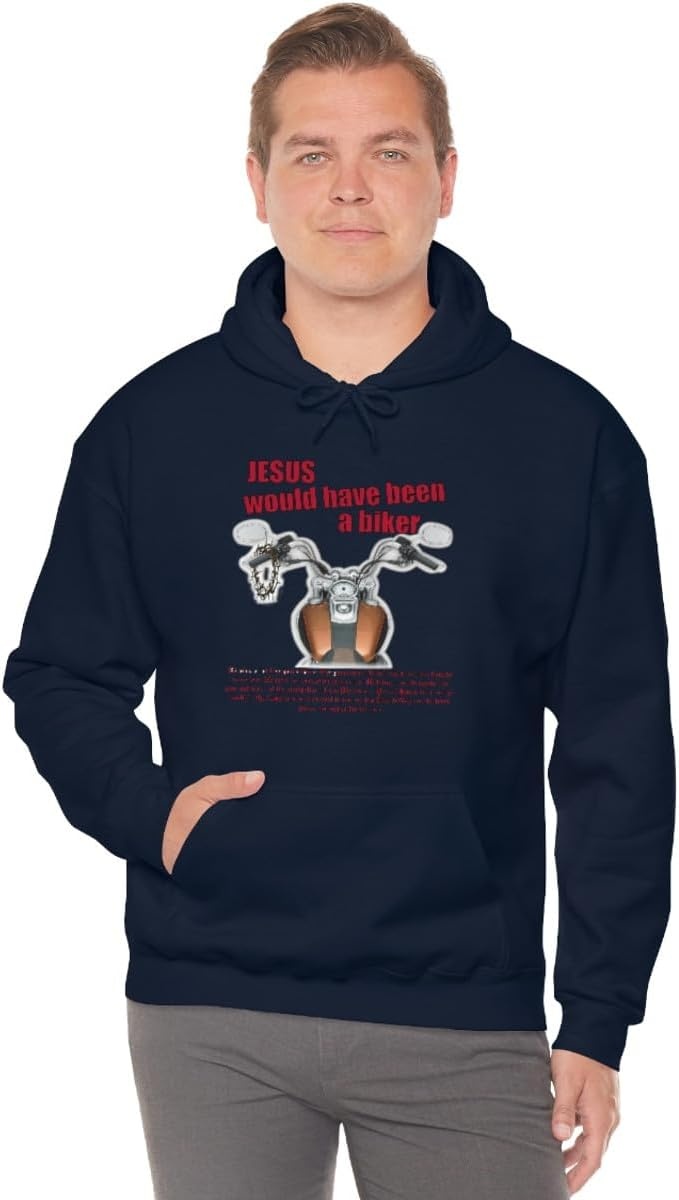 image:imageJesus Would Have Been A Biker Christian Hoodie SweatshirtNavy