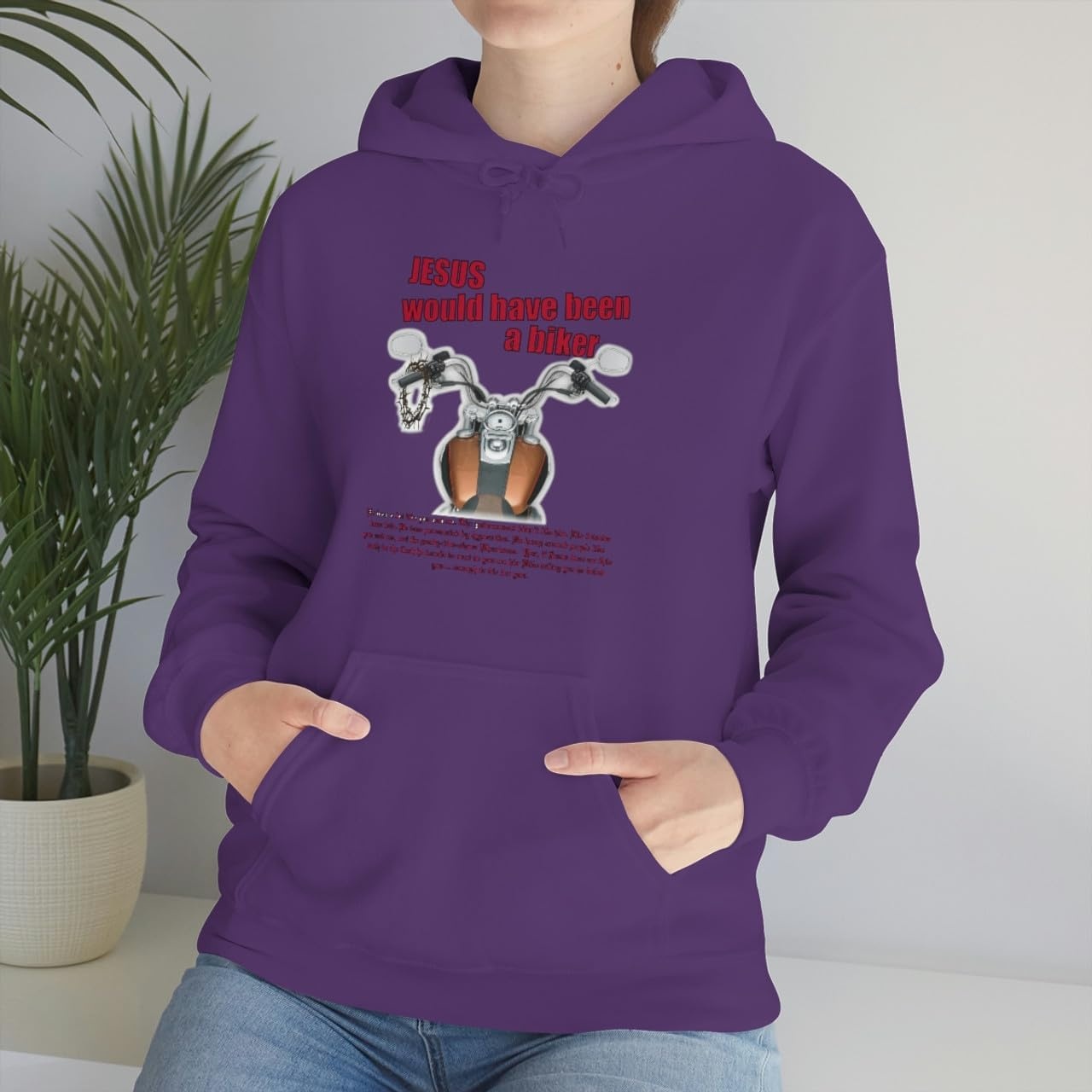 image:imageJesus Would Have Been A Biker Christian Hoodie SweatshirtPurple