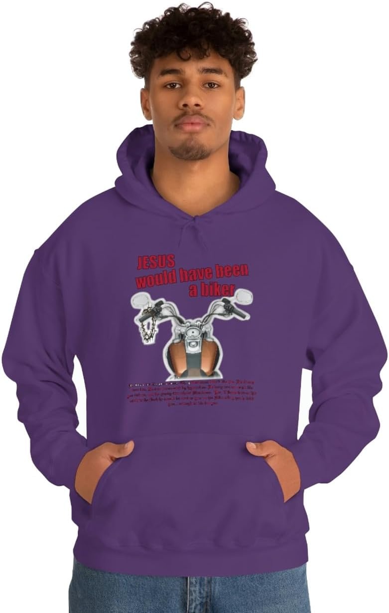 image:imageJesus Would Have Been A Biker Christian Hoodie SweatshirtPurple