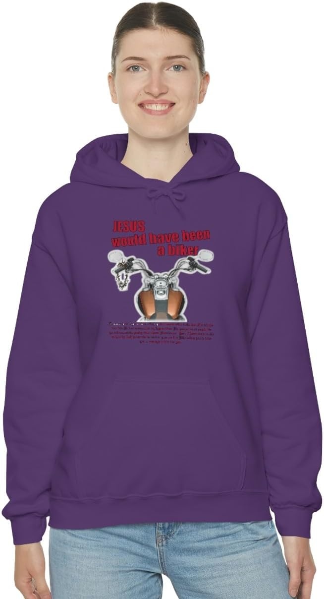 image:imageJesus Would Have Been A Biker Christian Hoodie SweatshirtPurple