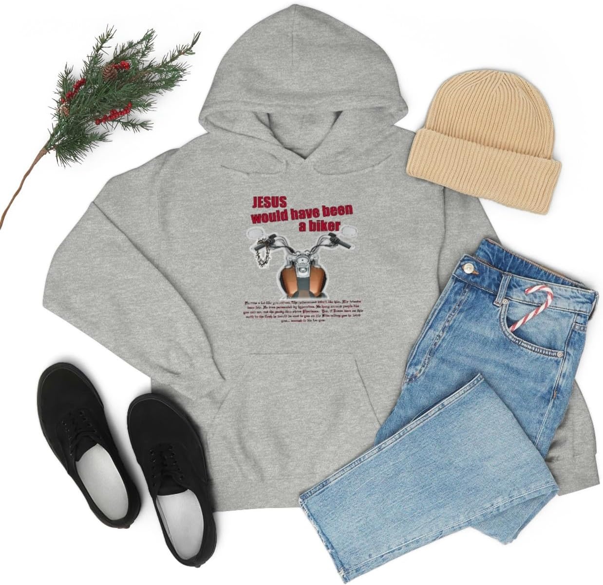 image:imageJesus Would Have Been A Biker Christian Hoodie SweatshirtSport Grey