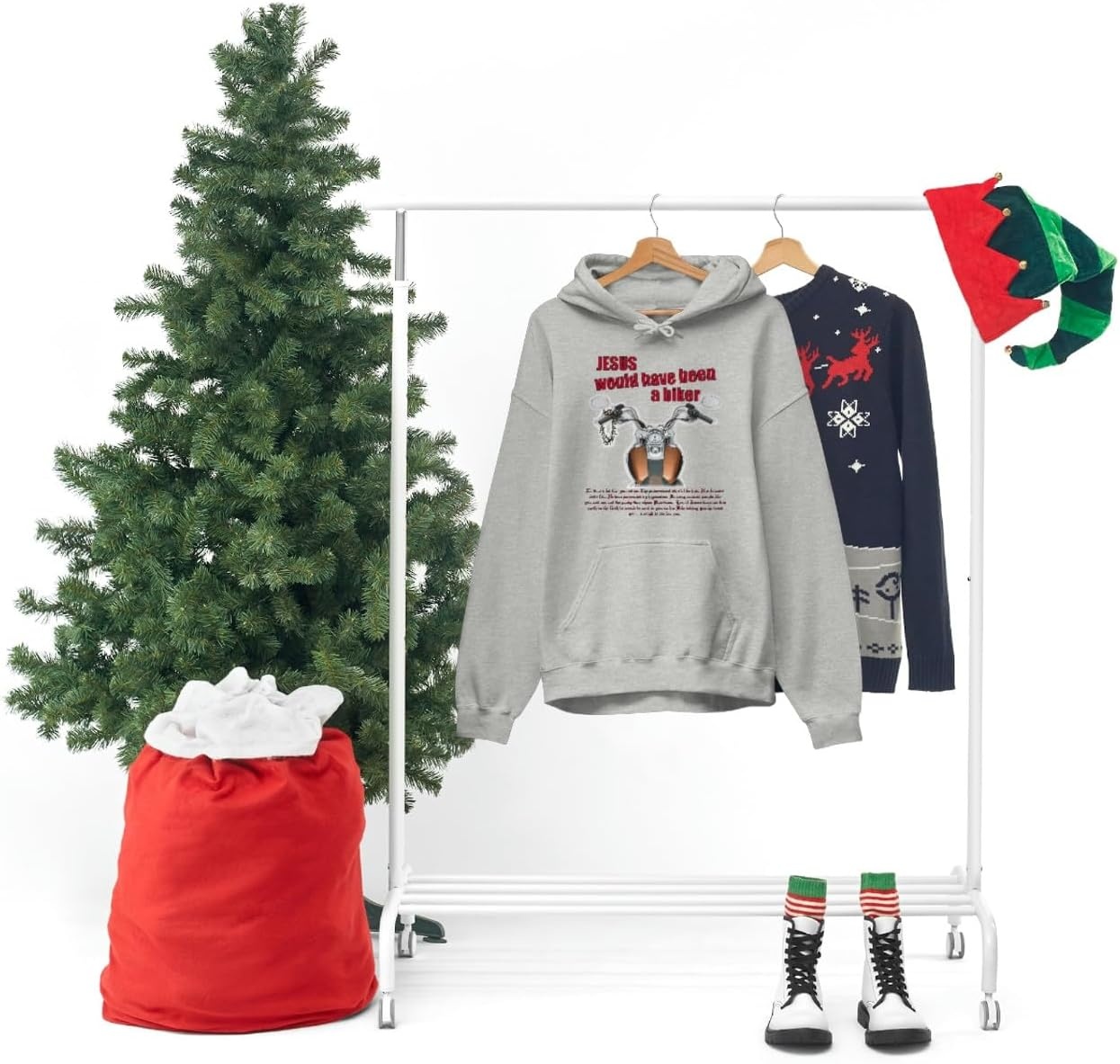 image:imageJesus Would Have Been A Biker Christian Hoodie SweatshirtSport Grey