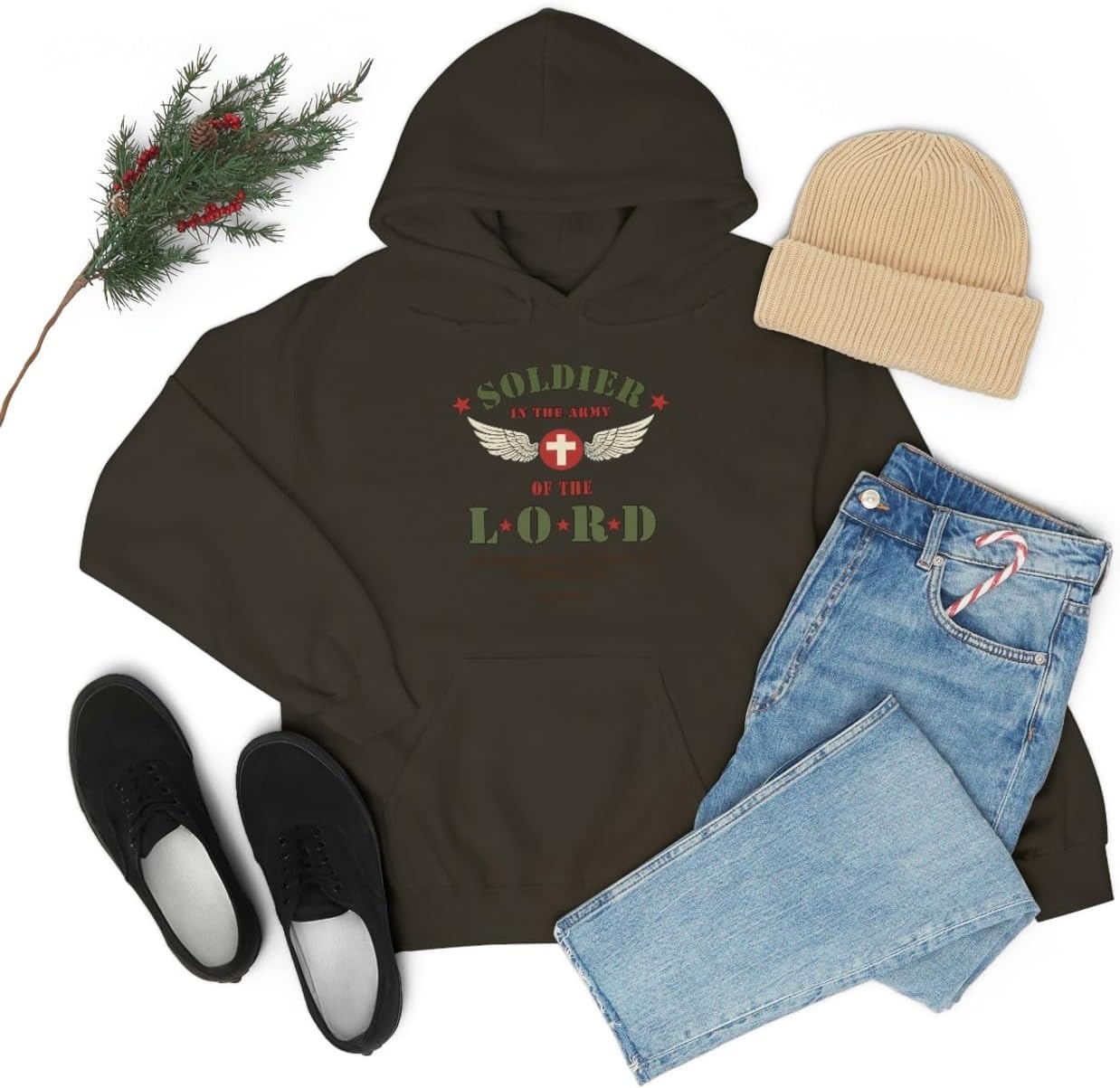 image:imageSoldier Of The Lord Christian Hoodie SweatshirtDark Chocolate