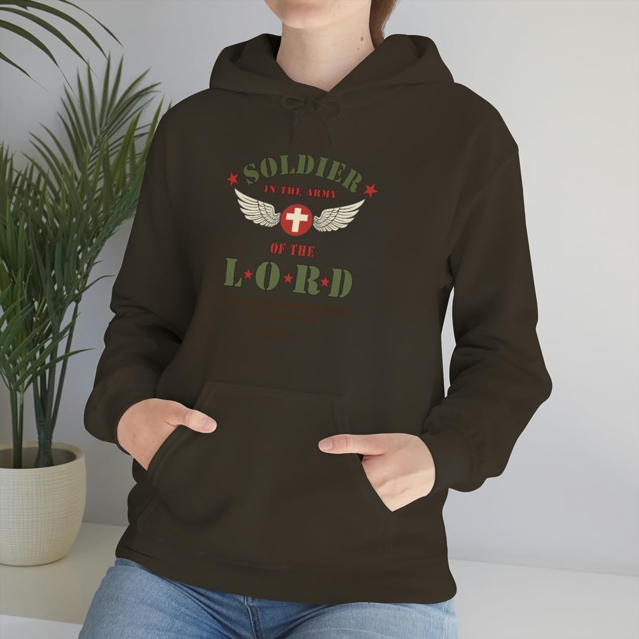 image:imageSoldier Of The Lord Christian Hoodie SweatshirtDark Chocolate