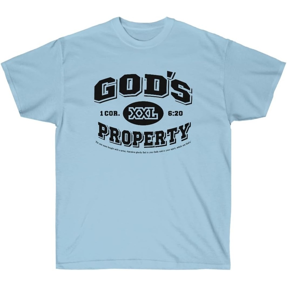 image:imageGods Property  Christian TShirtLight Blue