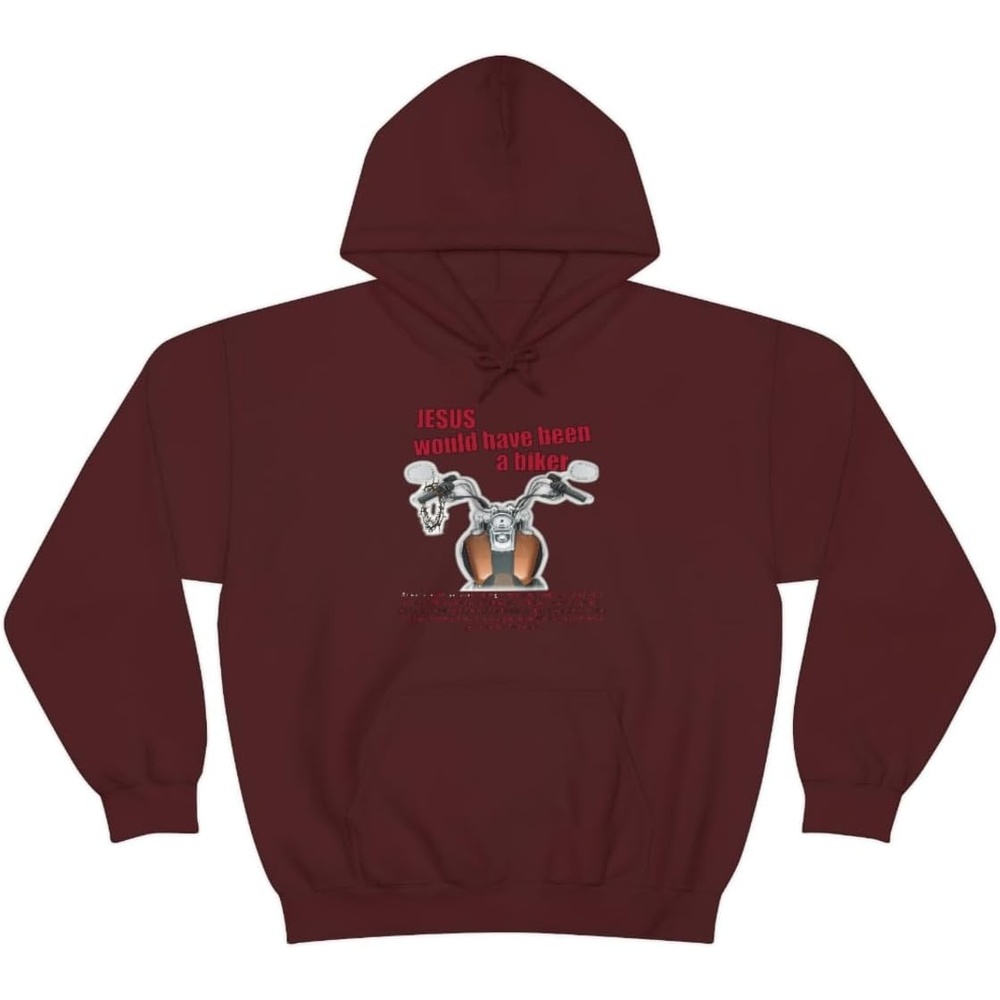 image:imageJesus Would Have Been A Biker Christian Hoodie SweatshirtMaroon
