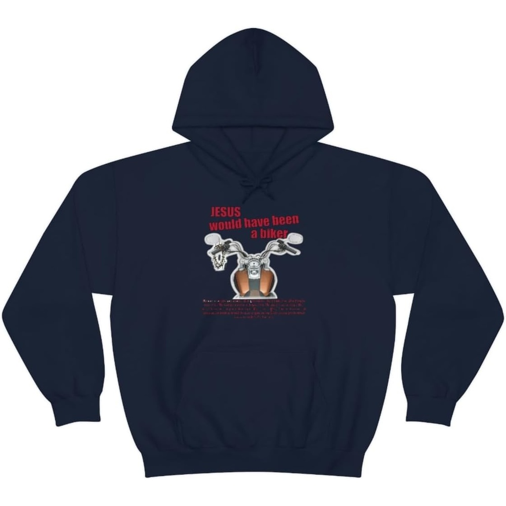 image:imageJesus Would Have Been A Biker Christian Hoodie SweatshirtNavy