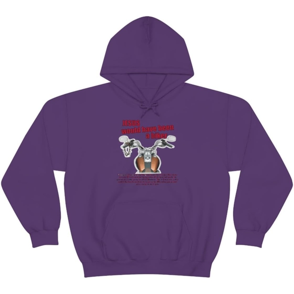 image:imageJesus Would Have Been A Biker Christian Hoodie SweatshirtPurple