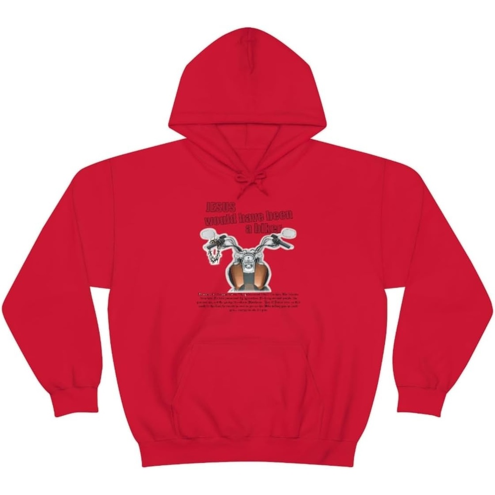 image:imageJesus Would Have Been A Biker Christian Hoodie SweatshirtRed