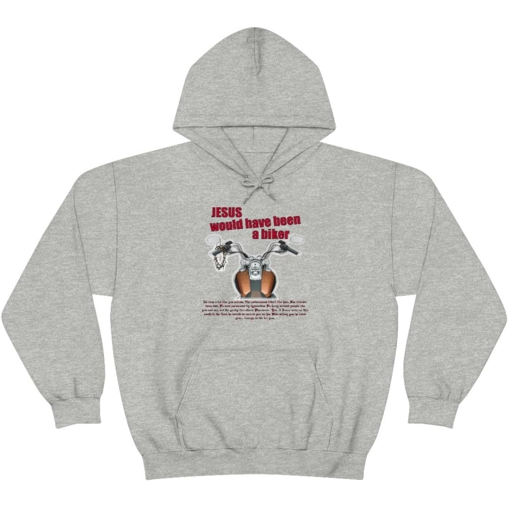 image:imageJesus Would Have Been A Biker Christian Hoodie SweatshirtSport Grey