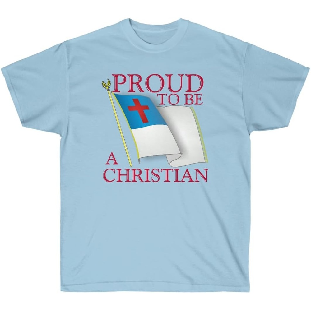 image:imageProud to Be A Christian Flag Christian TShirtLight Blue
