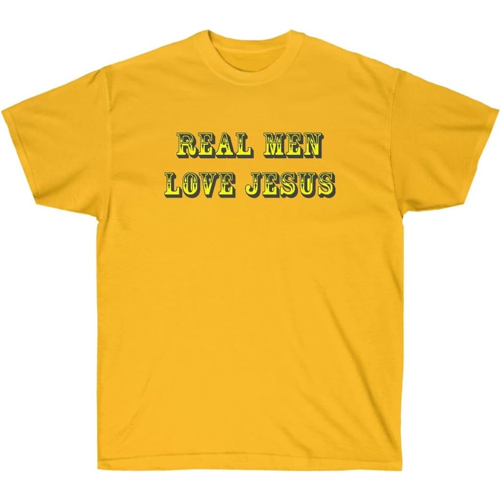 image:imageReal Men Love Jesus Christian TShirtGold