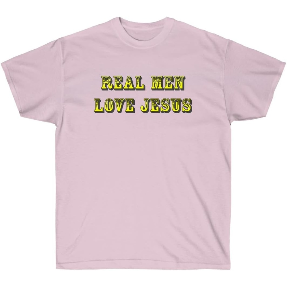 image:imageReal Men Love Jesus Christian TShirtLight Pink