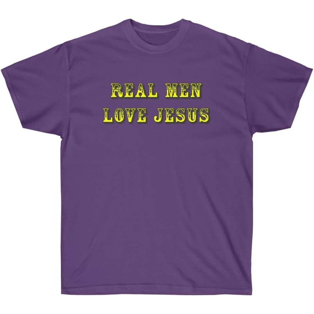 image:imageReal Men Love Jesus Christian TShirtPurple