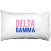 Delta Gamma Name Stack Pillow Cover White w/Pink/Royal Blue Imprint Color