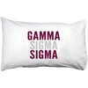 Gamma Sigma Sigma Name Stack Pillow Cover White w/Maroon/Silver Imprint Color