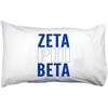 Zeta Phi Beta Name Stack Pillow Cover White w/Royal Blue/White Imprint Color