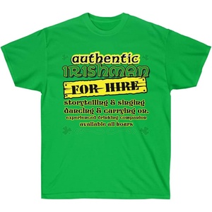 Greekgear Authentic Irishman for Hire T-Shirt(Irish Green)