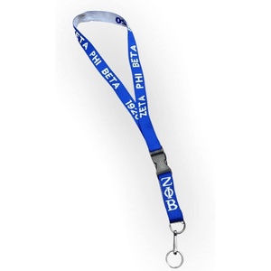 Greekgear Zeta Phi Beta Woven Embroidered Lanyard Blue