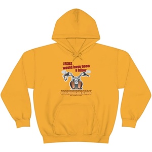 Jesus Would Have Been A Biker – Christian Hoodie Sweatshirt(Gold)