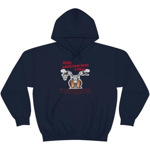 Jesus Would Have Been A Biker – Christian Hoodie Sweatshirt(Navy)