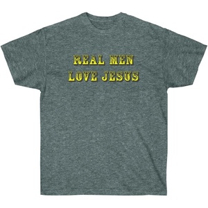 Real Men Love Jesus – Christian T-Shirt(Dark Heather)