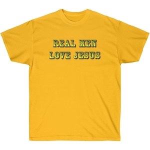 Real Men Love Jesus – Christian T-Shirt(Gold)