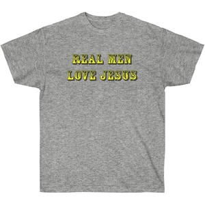 Real Men Love Jesus – Christian T-Shirt(Sport Grey)