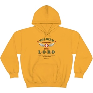 Soldier Of The Lord – Christian Hoodie Sweatshirt(Gold)