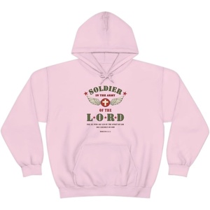 Soldier Of The Lord – Christian Hoodie Sweatshirt(Light Pink)