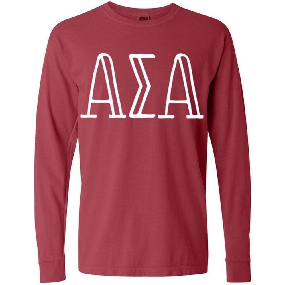 image:imageAlpha Sigma Alpha ASA Greek Long Sleeve TShirtPaprika