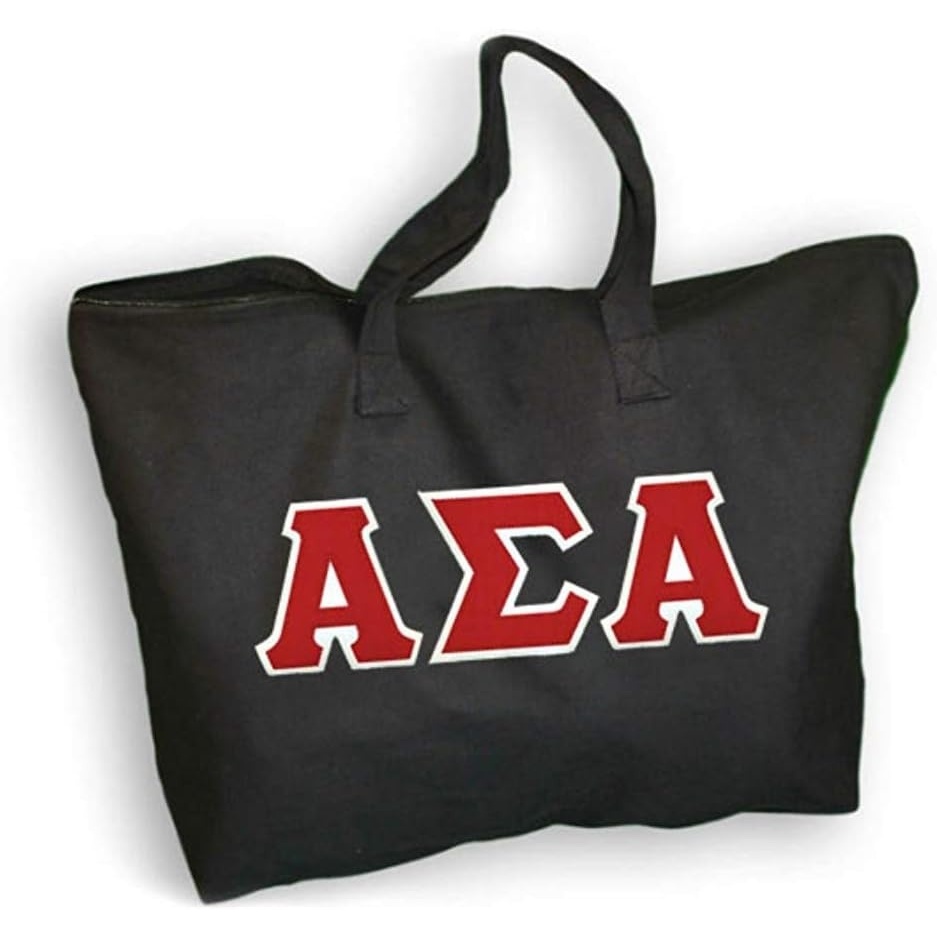 image:imageAlpha Sigma Alpha ASA Lettered Tote BagBlack