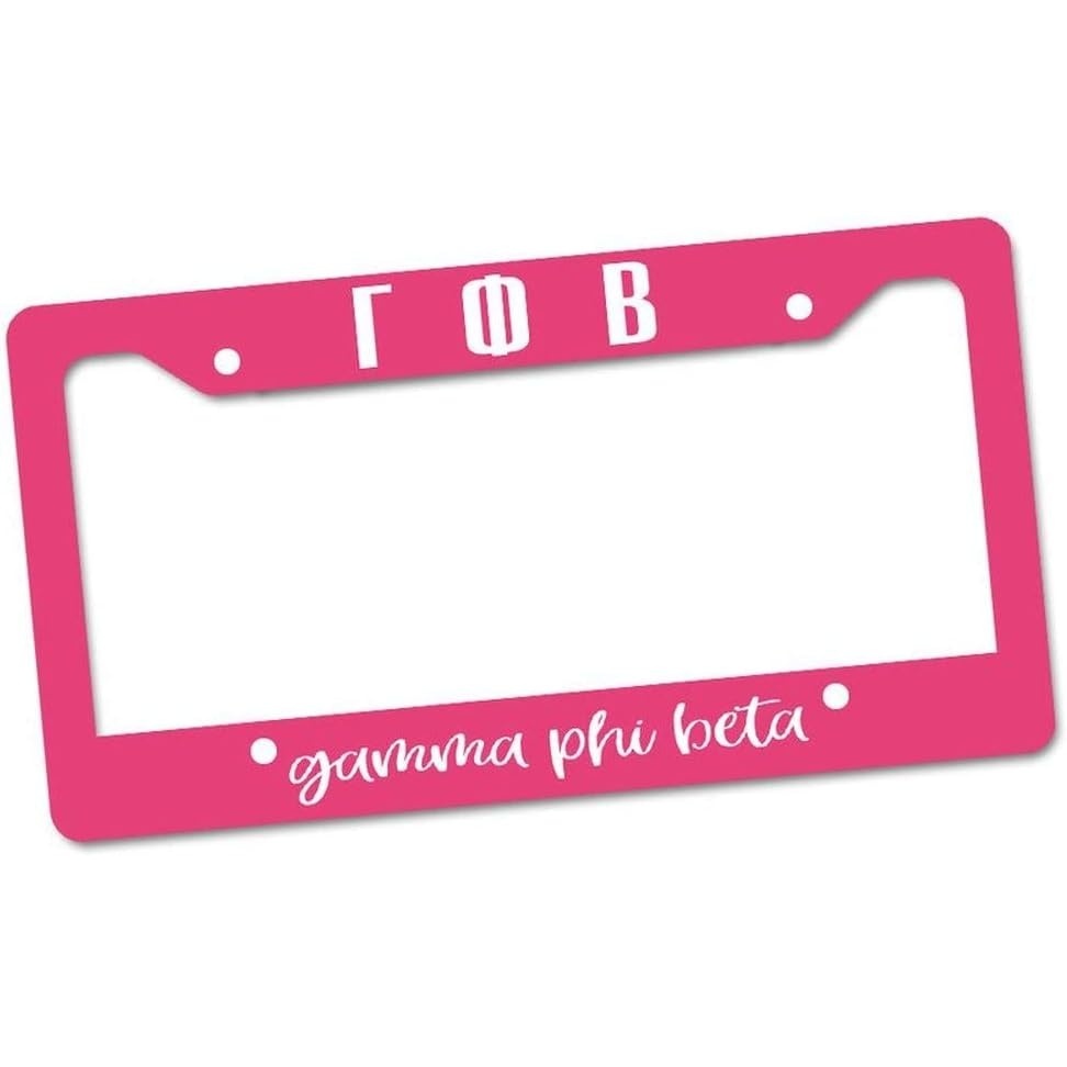 image:imageGamma Phi Beta Custom License Plate Frame Pink