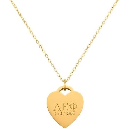 image:imageGreekgear Alpha Epsilon Phi Heart Tag Necklace