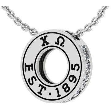 image:imageGreekgear Chi Omega Chi O Circle Established Charm Necklace