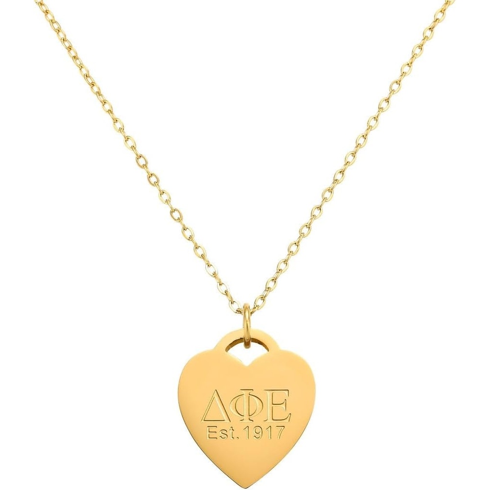 image:imageGreekgear Delta Phi Epsilon Heart Tag Necklace