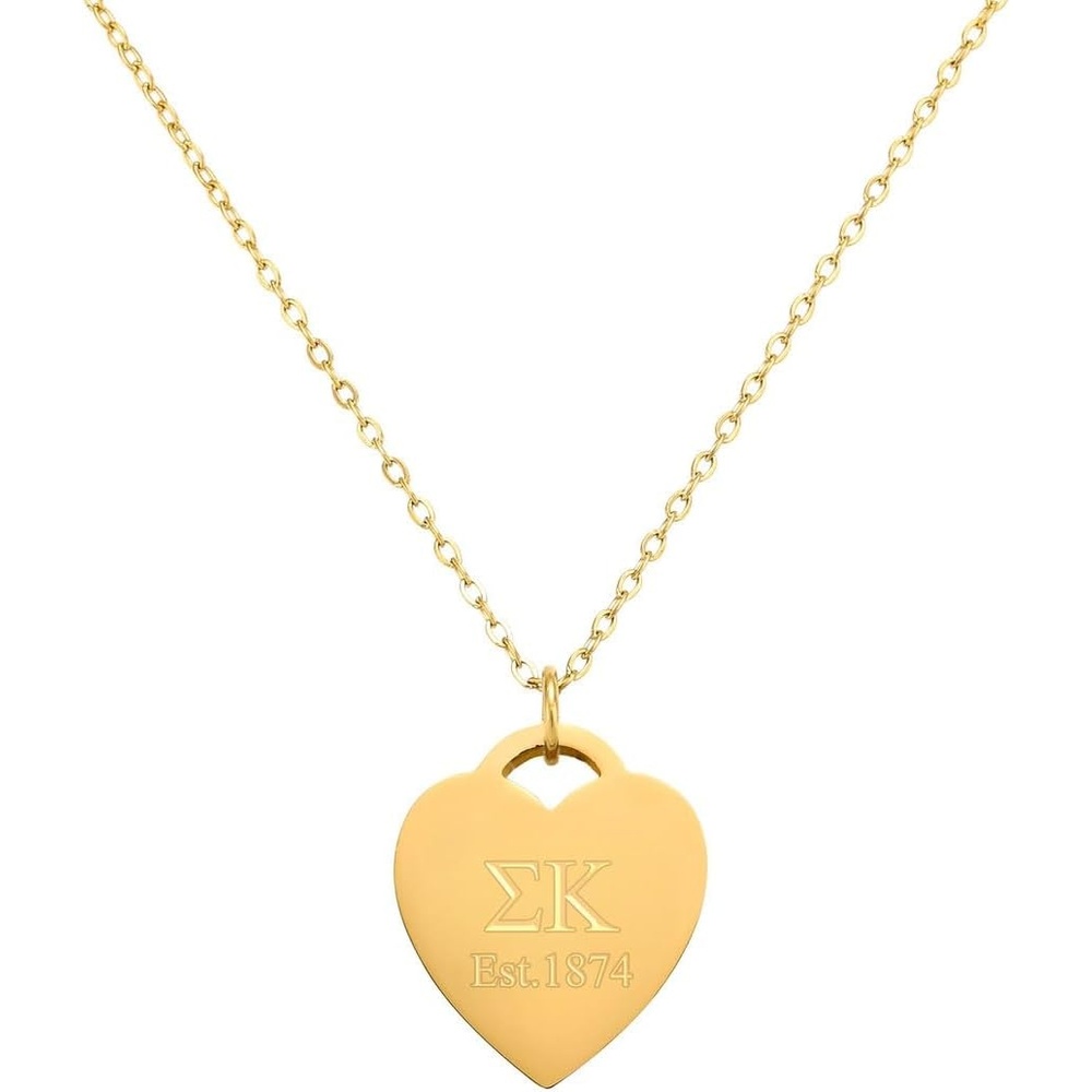 image:imageGreekgear Sigma Kappa Heart Tag Necklace