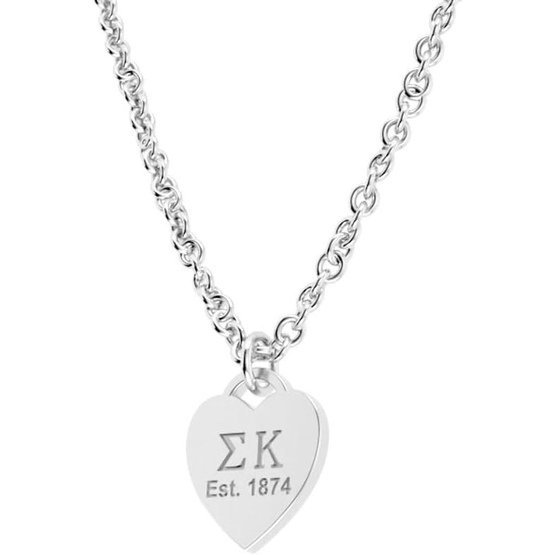 image:imageGreekgear Sigma Kappa Silver Heart Necklace